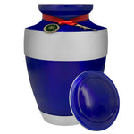 US Army Blue Master Rifle Cremation Urn - Adult Military Army Rifle Urn - Pro Diamond Engraving
