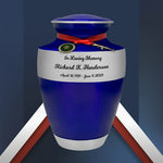 US Army Blue Master Rifle Cremation Urn - Adult Military Army Rifle Urn - Pro Diamond Engraving