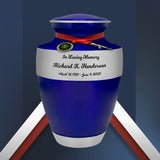 US Army Blue Master Rifle Cremation Urn - Adult Military Army Rifle Urn - Pro Diamond Engraving