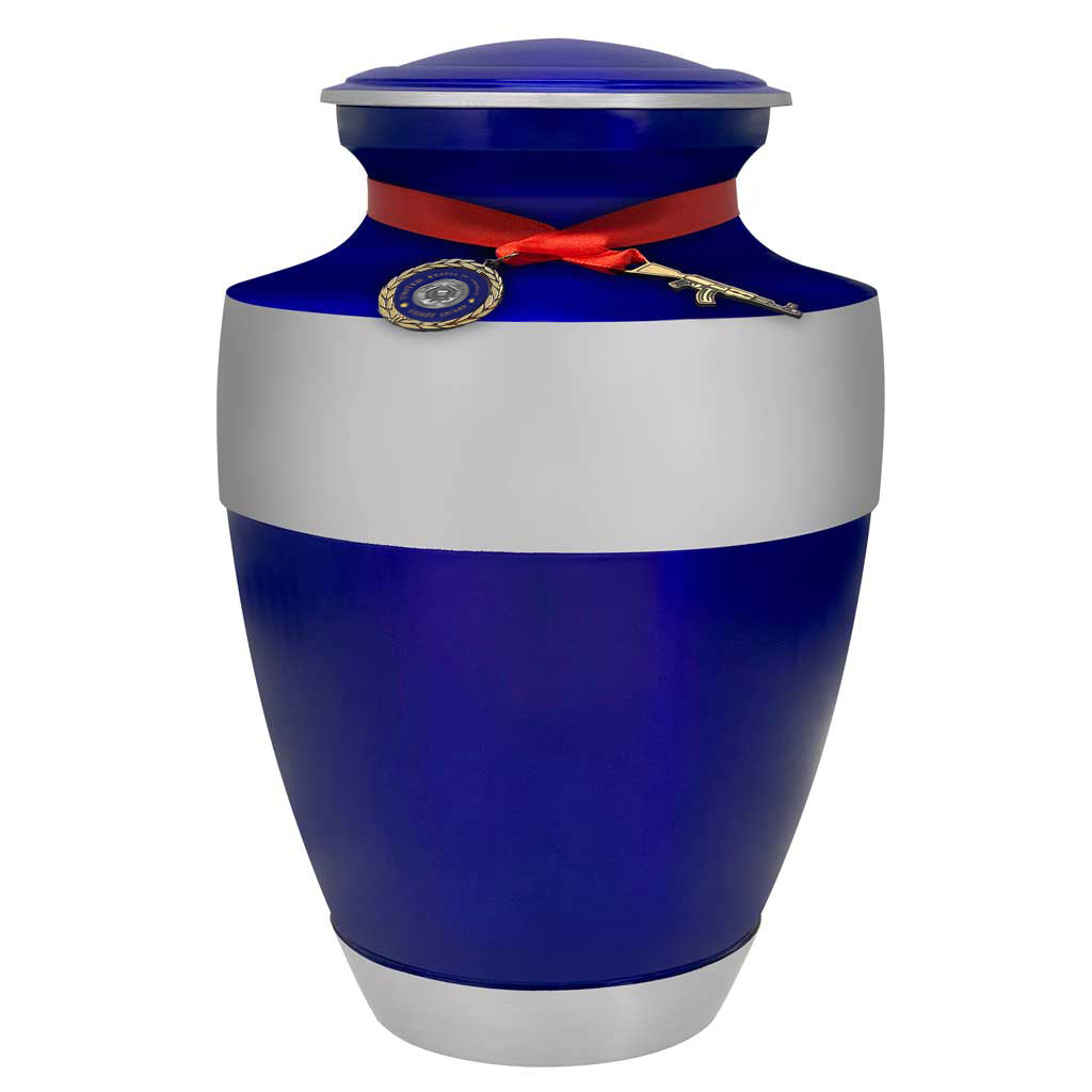 US Coast Guard Blue Master Rifle Cremation Urn - Adult Military Coast Guard Rifle Urn - Pro Diamond Engraving