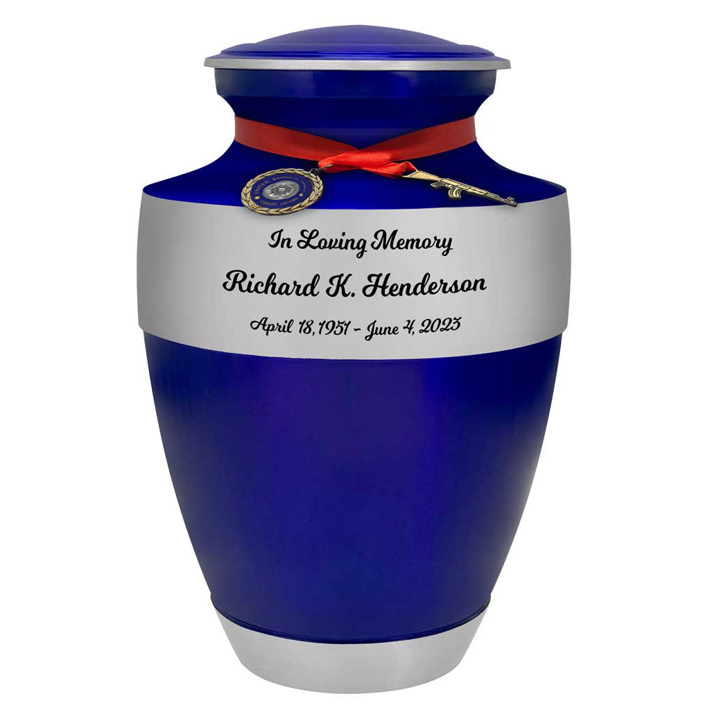 Coast Guard Blue Master Rifle Cremation Urn - Adult Military Coast Guard Rifle Urn
