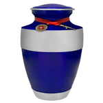 US Marine Corps Blue Master Rifle Cremation Urn - Adult Military Marine Rifle Urn - Pro Diamond Engraving