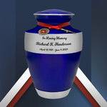 US Marine Corps Blue Master Rifle Cremation Urn - Adult Military Marine Rifle Urn - Pro Diamond Engraving