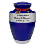 US Marine Corps Blue Master Rifle Cremation Urn - Adult Military Marine Rifle Urn - Pro Diamond Engraving