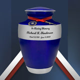 US Navy Blue Master Rifle Cremation Urn - Adult Military Navy Rifle Urn - Pro Diamond Engraving