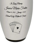 Royal Flush Cremation Urn - Poker Adult Urn - Tribute Wreath™ - Pro Personalization - Burial Vault Option