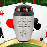 Royal Flush Cremation Urn - Poker Adult Urn - Tribute Wreath™ - Pro Personalization - Burial Vault Option