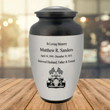 Formula One Pewter Adult Cremation Urn - Tribute Wreath™ - Pro Personalization - Burial Vault Option