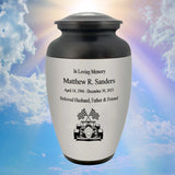 Formula One Pewter Adult Cremation Urn - Tribute Wreath™ - Pro Personalization - Burial Vault Option