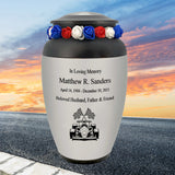 Formula One Pewter Adult Cremation Urn - Tribute Wreath™ - Pro Personalization - Burial Vault Option