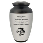 Spirited Horse Adult Cremation Urn - Tribute Wreath™ - Pro Personalization - Burial Vault Option