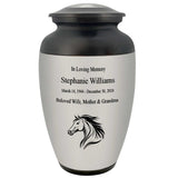 Spirited Horse Adult Cremation Urn - Tribute Wreath™ - Pro Personalization - Burial Vault Option