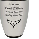 Whale's Tail Medallion Cremation Urn - Ocean Memorial Adult Urn - Tribute Wreath™ - Pro Personalization - Burial Vault Option