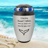 Whale's Tail Medallion Cremation Urn - Ocean Memorial Adult Urn - Tribute Wreath™ - Pro Personalization - Burial Vault Option