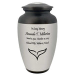 Whale's Tail Medallion Cremation Urn - Ocean Memorial Adult Urn - Tribute Wreath™ - Pro Personalization - Burial Vault Option