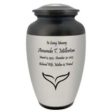 Whale's Tail Medallion Cremation Urn - Ocean Memorial Adult Urn - Tribute Wreath™ - Pro Personalization - Burial Vault Option