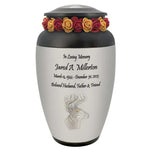 Buck Deer Adult Cremation Urn - Large Deer Hunters Urn - Tribute Wreath Option