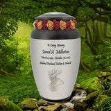 Buck Deer Adult Cremation Urn - Large Deer Hunters Urn - Tribute Wreath™ - Pro Personalization - Burial Vault Option