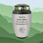Dinosaur Tyrannosaurus Rex Medallion Cremation Urn  - Tribute Wreath™ - Pro Personalization - Burial Vault Option