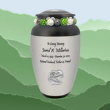 Dinosaur Tyrannosaurus Rex Medallion Cremation Urn  - Tribute Wreath™ - Pro Personalization - Burial Vault Option