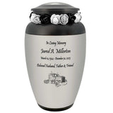 Big Rig Truck Medallion Adult Cremation Urn - Tribute Wreath™ - Pro Personalization - Burial Vault Option
