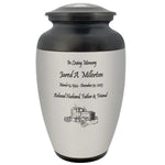 Big Rig Truck Pewter Adult Cremation Urn - Tribute Wreath™ - Pro Personalization - Burial Vault Option