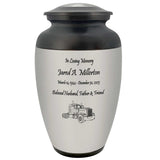 Big Rig Truck Pewter Adult Cremation Urn - Tribute Wreath™ - Pro Personalization - Burial Vault Option