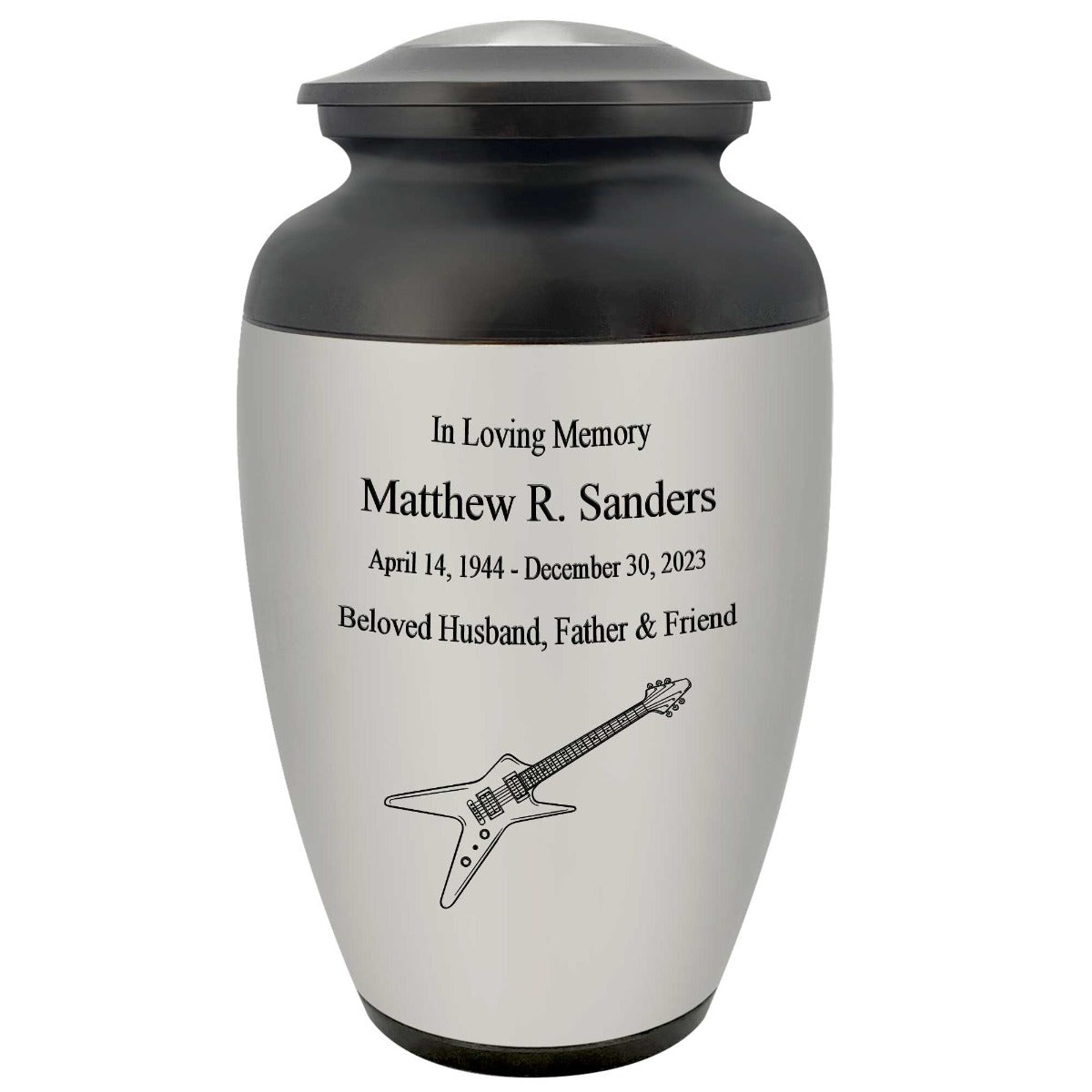 Electric Guitar Adult Cremation Urn - Tribute Wreath™ - Pro Personalization - Burial Vault Option