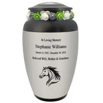 Spirited Horse Adult Cremation Urn - Tribute Wreath™ - Pro Personalization - Burial Vault Option