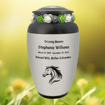 Spirited Horse Adult Cremation Urn - Tribute Wreath™ - Pro Personalization - Burial Vault Option