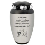 Shark Adult Cremation Urn - Tribute Wreath™ - Pro Personalization - Burial Vault Option