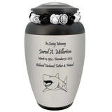 Shark Adult Cremation Urn - Tribute Wreath™ - Pro Personalization - Burial Vault Option