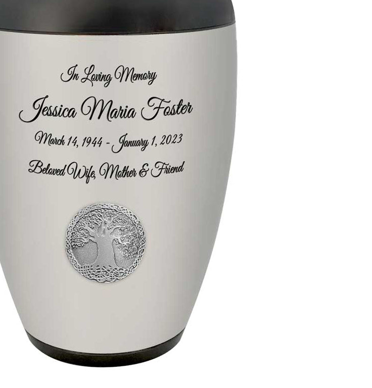 Tree of Life Medallion Adult Cremation Urn - Genealogist Urn  - Tribute Wreath™ - Pro Personalization - Burial Vault Option