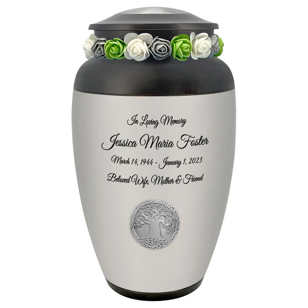 Tree of Life Medallion Adult Cremation Urn - Genealogist Urn  - Tribute Wreath™ - Pro Personalization - Burial Vault Option
