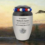 Duck Hunters Medallion Cremation Urn - Tribute Wreath™ - Pro Personalization - Burial Vault Option