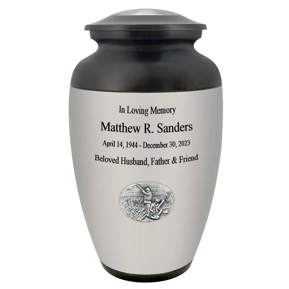 Duck Hunters Medallion Cremation Urn - Tribute Wreath™ - Pro Personalization - Burial Vault Option