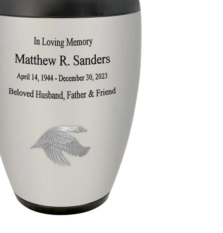 Flying Goose Adult Cremation Urn - Tribute Wreath™ - Pro Personalization - Burial Vault Option