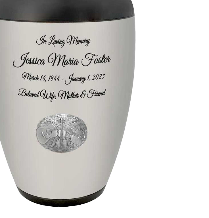 Country Guitars Cremation Adult Urn - Acoustic Guitar and Banjos - Tribute Wreath™ - Pro Personalization - Burial Vault Option