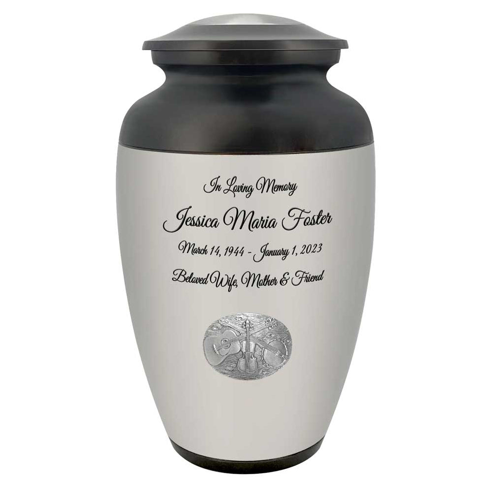 Country Guitars Cremation Adult Urn - Acoustic Guitar and Banjos - Tribute Wreath™ - Pro Personalization - Burial Vault Option