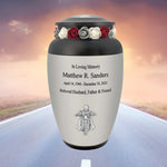 Road Warrior Biker Motorcycle Cremation Urn  - Tribute Wreath™ - Pro Personalization - Burial Vault Option