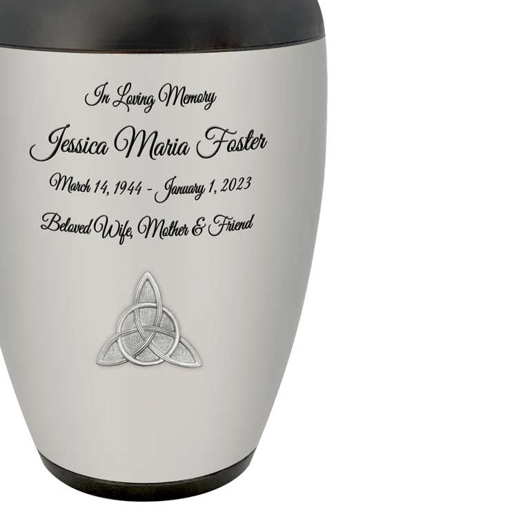Celtic Trinity Medallion Adult Urn - Tribute Wreath™ - Pro Personalization - Burial Vault Option