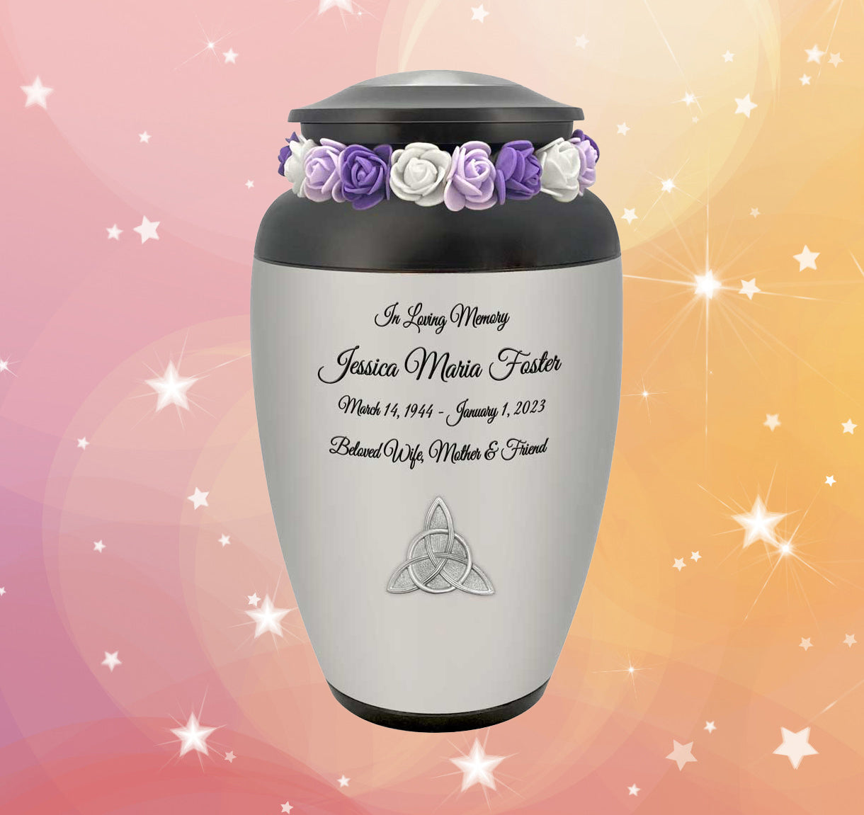 Celtic Trinity Medallion Adult Urn - Tribute Wreath™ - Pro Personalization - Burial Vault Option