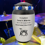 Drum Set Adult Cremation Urn - Adult Drummer Memorial - Tribute Wreath™ - Pro Personalization - Burial Vault Option