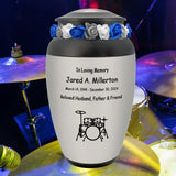 Drum Set Adult Cremation Urn - Adult Drummer Memorial - Tribute Wreath™ - Pro Personalization - Burial Vault Option