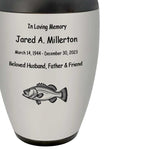 Bass Catching Fishing Adult Cremation Urn - Tribute Wreath™ - Pro Personalization - Burial Vault Option