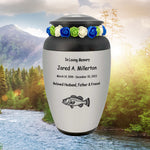 Bass Catching Fishing Adult Cremation Urn - Tribute Wreath™ - Pro Personalization - Burial Vault Option