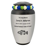 Bass Catching Fishing Adult Cremation Urn - Tribute Wreath™ - Pro Personalization - Burial Vault Option