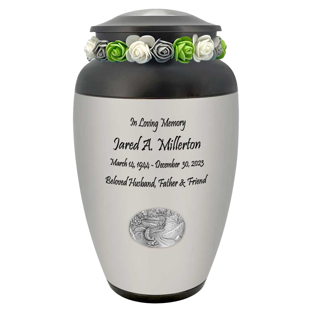 River Fishing Adult Cremation Urn - Fishing Memorial - Personalized Engraving - Lifetime Warranty - Ready to Ship