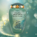 I Love You To The Moon And Back Medium or Adult Cremation Urn - Tribute Wreath™ - Pro Personalization - Burial Vault Option