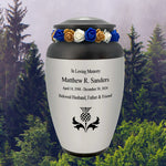 Scottish Thistle Adult Cremation Urn - Scotland Memorial -  Tribute Wreath™ - Pro Personalization - Burial Vault Option